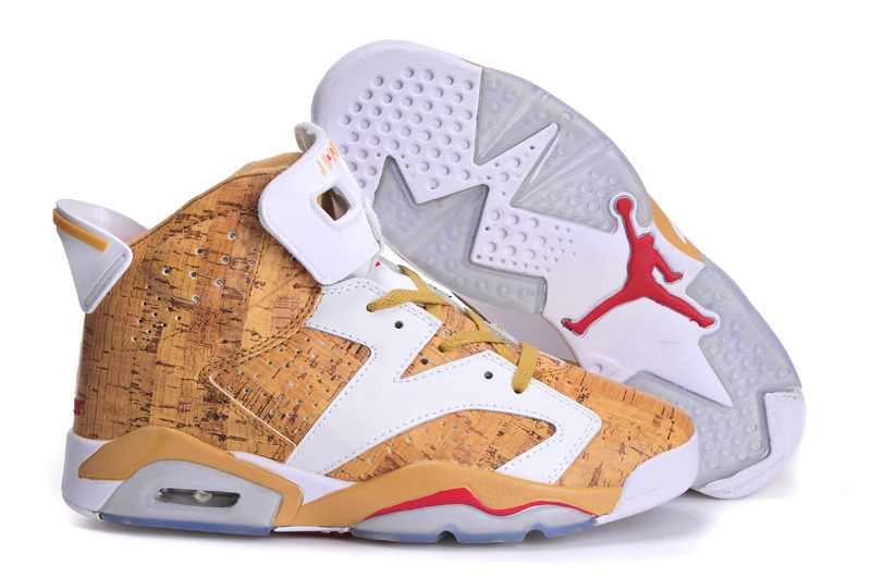 Air Jordan 6 Mens Shoes Aaa White/Golden Online